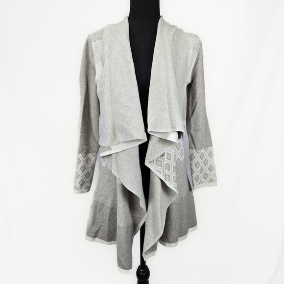 EVOLUTION by Cyrus Grey Waterfall Open front Cardigan Grey Size XL - Picture 1 of 7